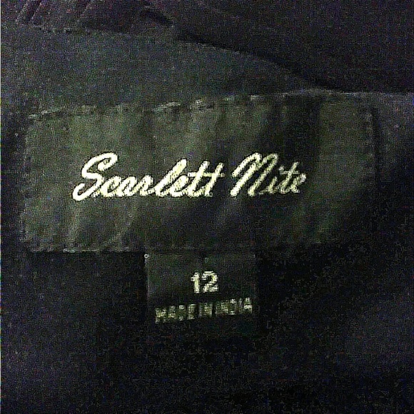 Vintage Black Rhinestone Evening Gown Prom Dress - Picture 8 of 8